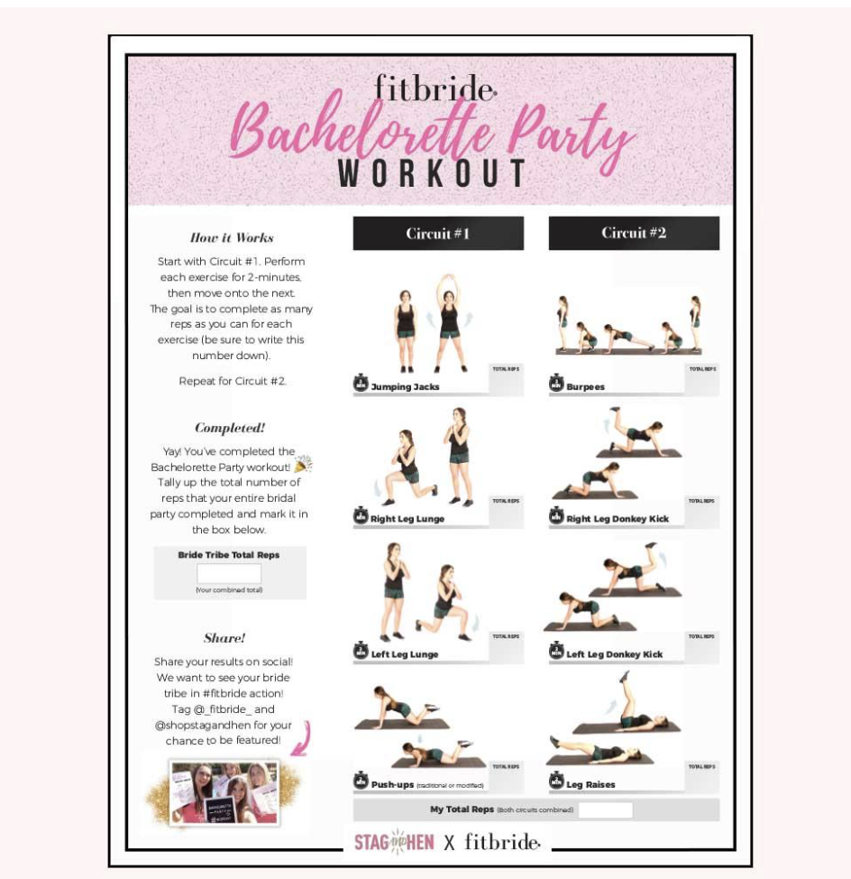 Photo of the Bachelorette Party Workout Program PDF